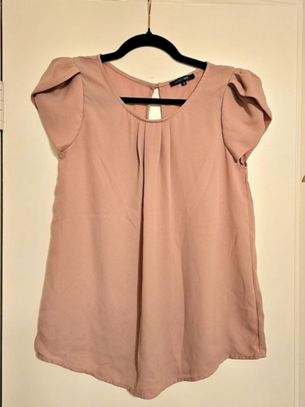 Papermoon Puff Sleeve Blouse in Dusty Pink Size Small